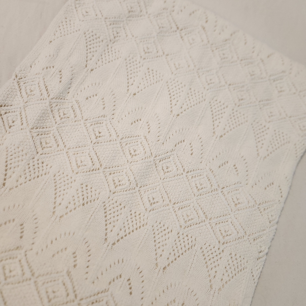 Z Supply Mallorca Crochet Midi Dress Tank White Cream Knit S ZD241249 Resort - Picture 16 of 16